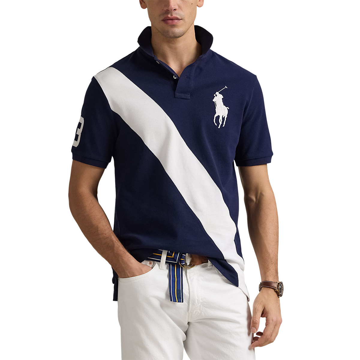 Polo Ralph Lauren Custom Slim Fit Big Pony Mesh Polo Shirt